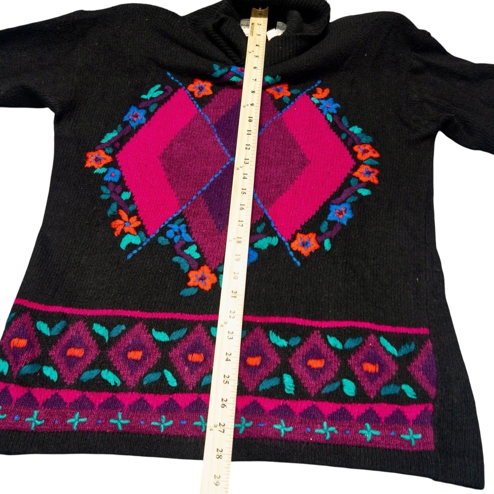 Vtg NWT Boundary Waters Argyle Geometric Sweater Silk Rabbit Hair Wool Womens‎ M - Picture 8 of 10